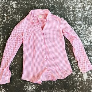 J Crew Gingham Button Down Shirt
